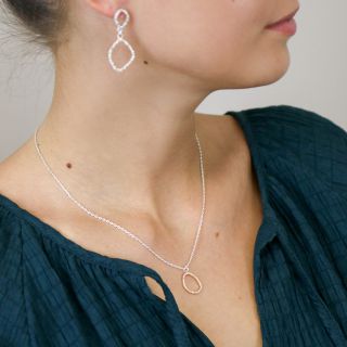 POM Faux Gold Organic Shape Drop Necklace