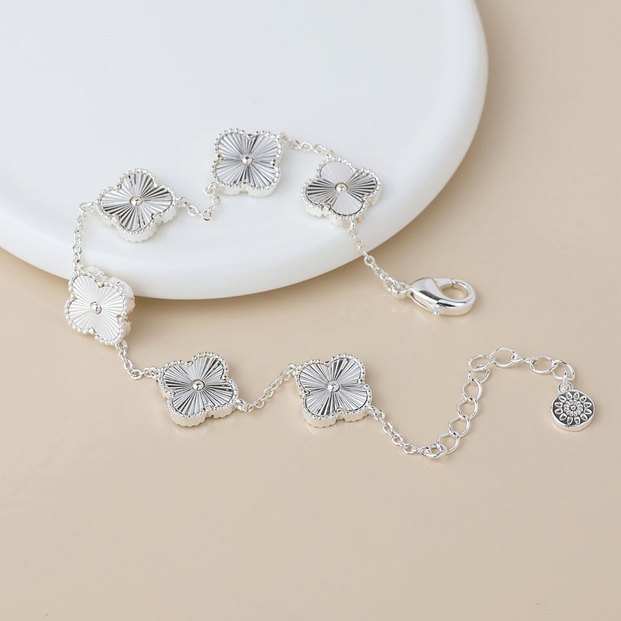 POM Silver Plated Quatrefoil Station Bracelet - More Than Just a Gift | Narborough Hall