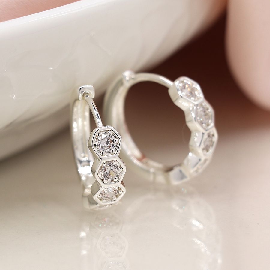 POM Crystal Hoop Earrings
