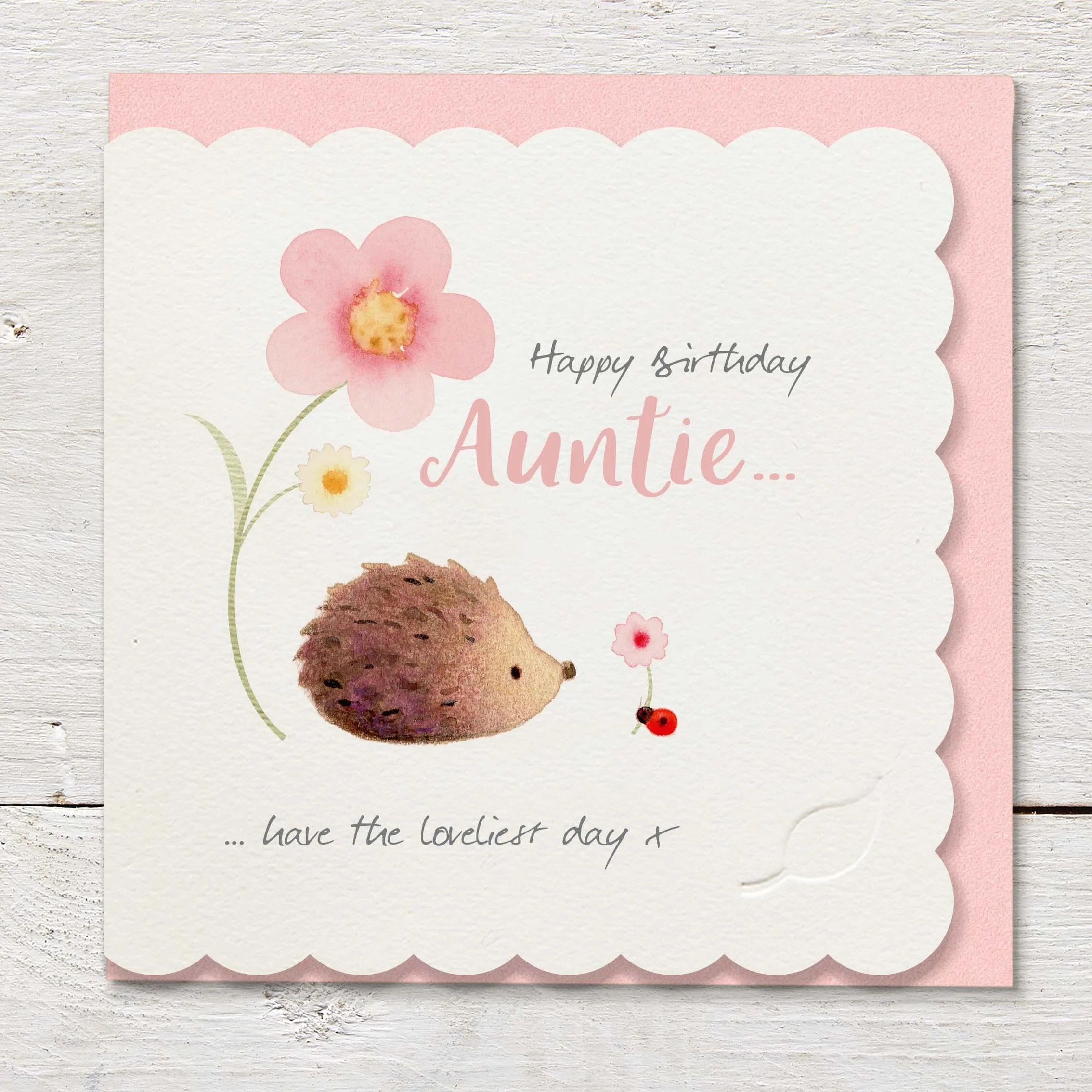 Ginger Betty Touch of Blush Auntie Birthday Card - More Than Just a Gift | Narborough Hall