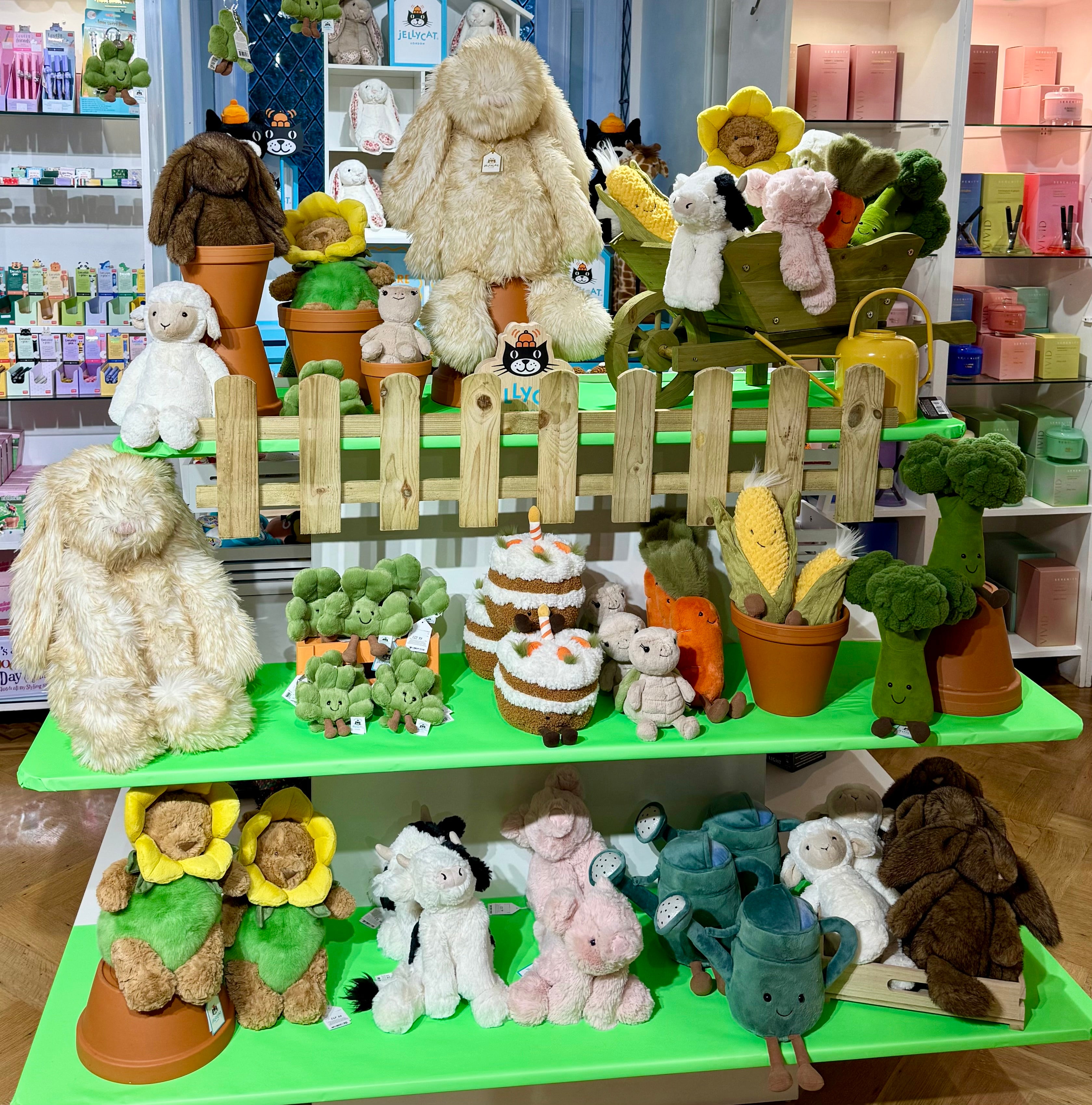 In-store Jellycat display at More Than Just a Gift at Narborough Hall premium Jellycat stockist near Leicester