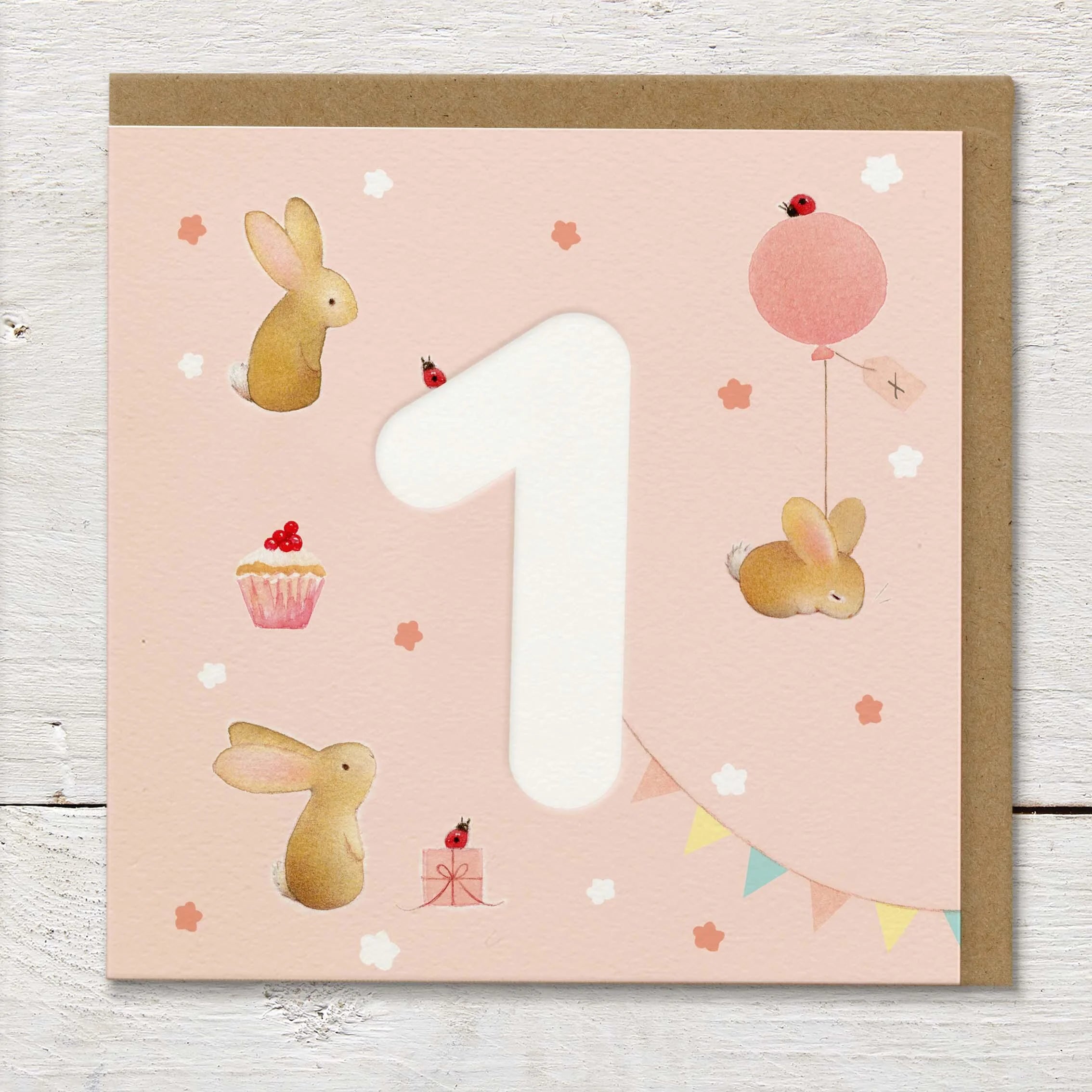 Ginger Betty By Numbers Pink Age 1 Card - More Than Just a Gift | Narborough Hall