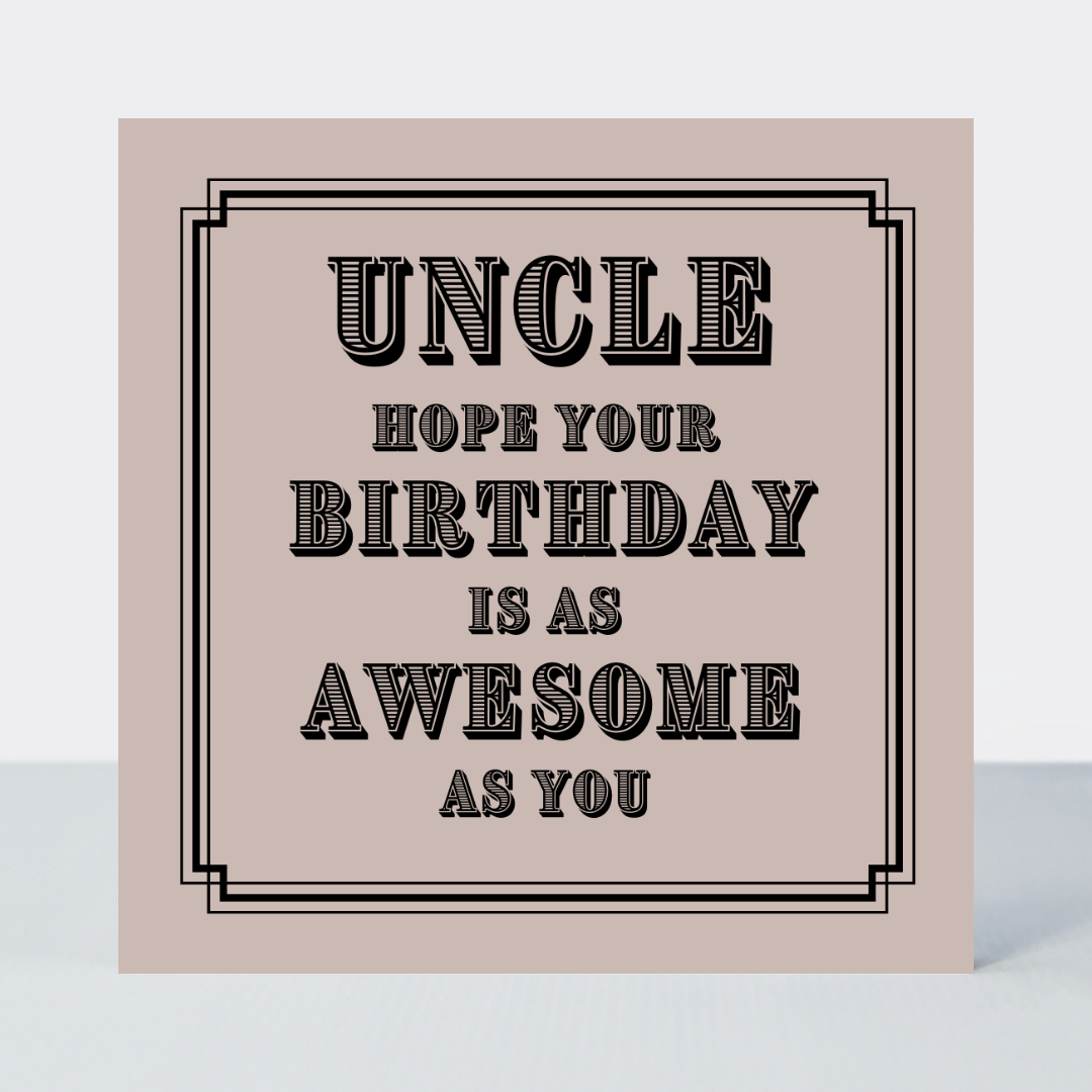Vintage Icon Awesome Uncle Birthday Card - More Than Just a Gift | Narborough Hall