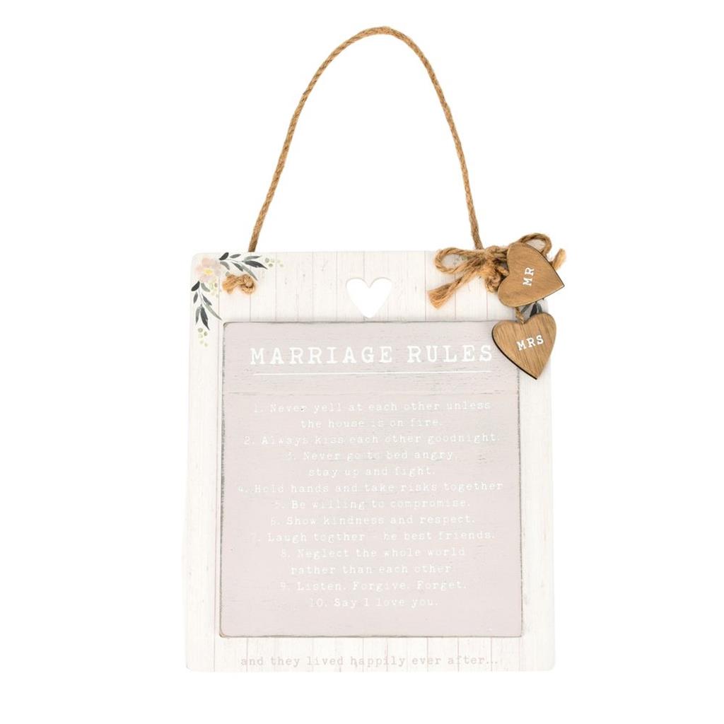 Love Story 'Marriage Rules' Mr and Mrs Plaque - More Than Just a Gift | Narborough Hall