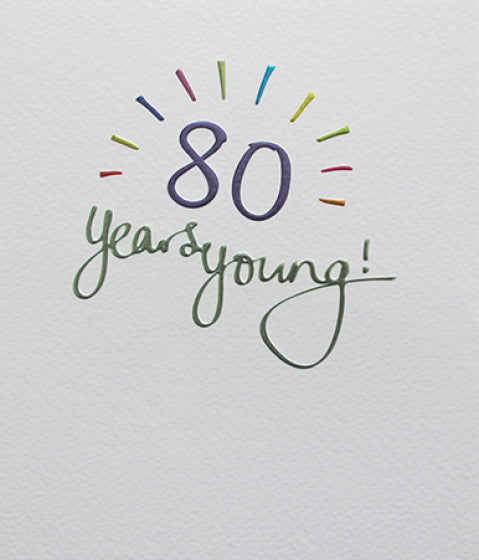 Mimosa 80 Years Young Card - More Than Just a Gift | Narborough Hall