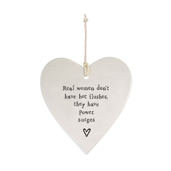 East Of India Real Women Power Surges Porcelain Round Hanging Heart