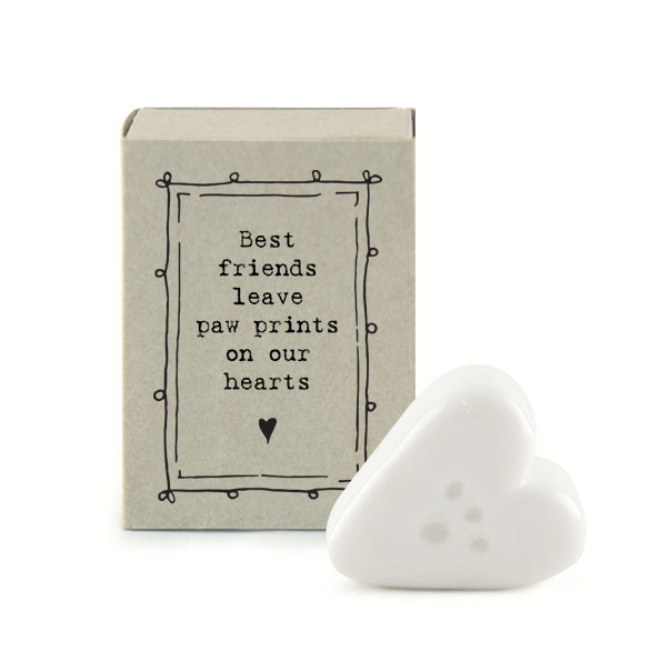 East of India Best Friends Leave paw prints on our Hearts Matchbox Token - More Than Just a Gift | Narborough Hall