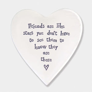 East of India Friends Are Like Stars Heart Coaster