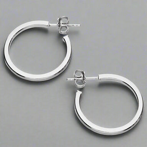 Sterling Silver Square Tube Stud Hoop Earrings - More Than Just a Gift | Narborough Hall