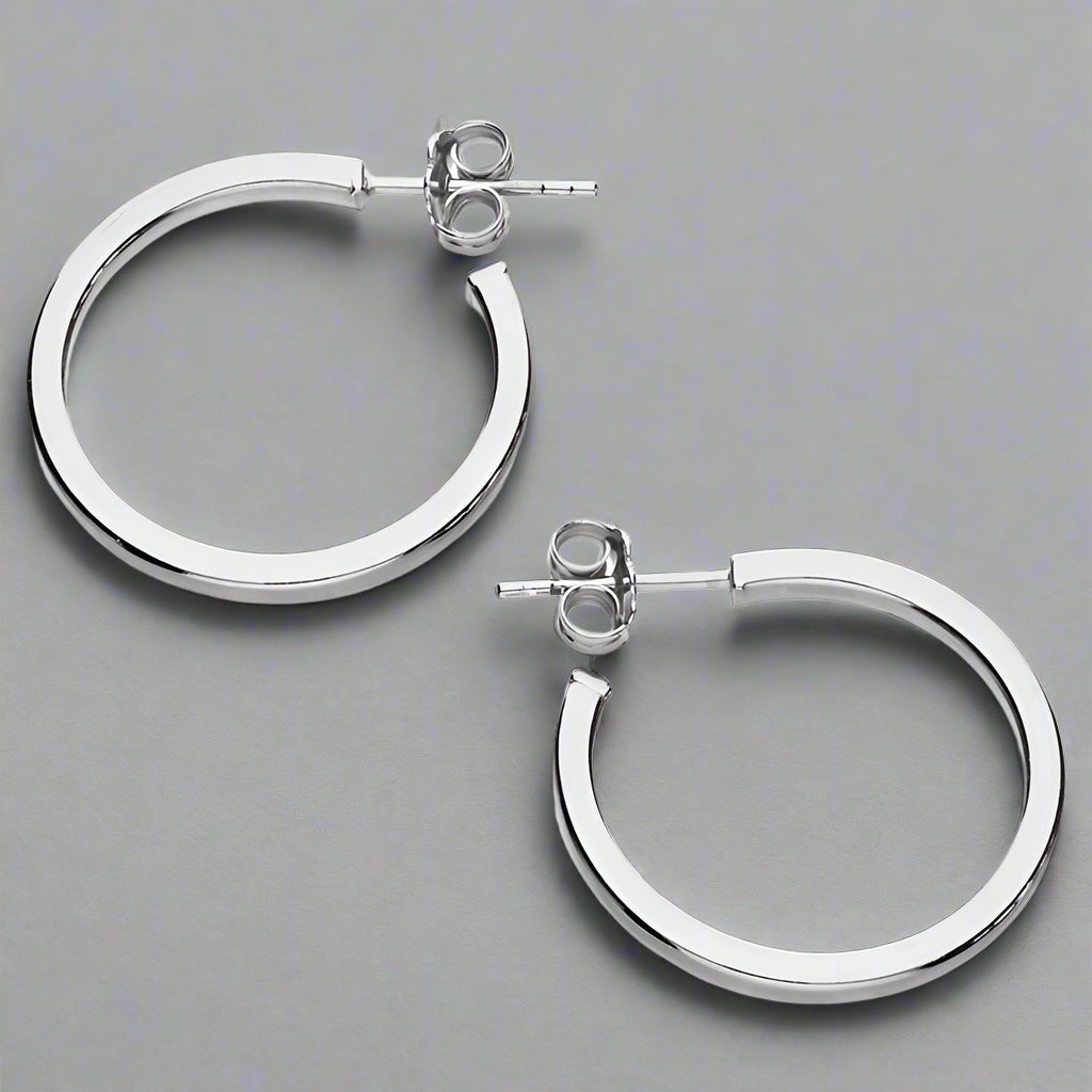 Sterling Silver Square Tube Stud Hoop Earrings - More Than Just a Gift | Narborough Hall