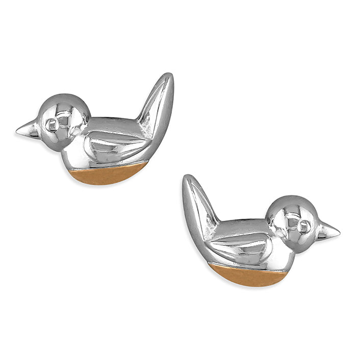 Iris & Miel Sterling Silver and Rose Gold Robin Earrings - More Than Just a Gift | Narborough Hall