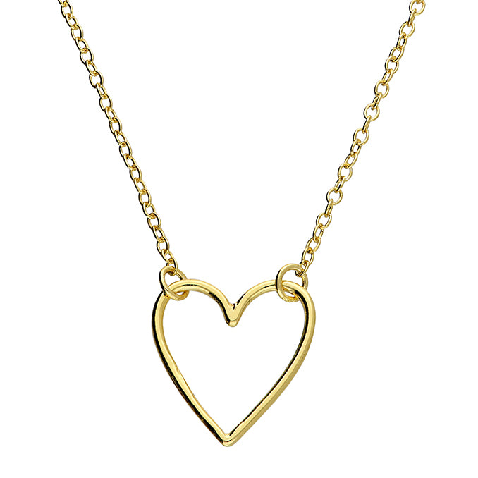 Gold Plated Sterling Silver Small Open Heart Necklace - More Than Just a Gift | Narborough Hall