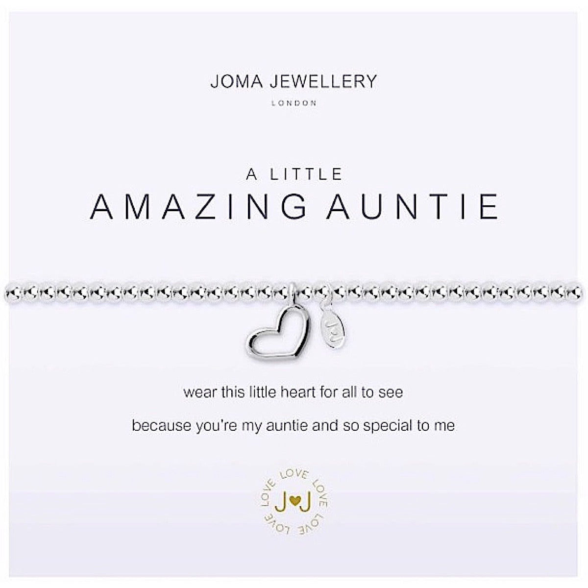Joma Jewellery a little Amazing Auntie Bracelet - heart - More Than Just a Gift | Narborough Hall