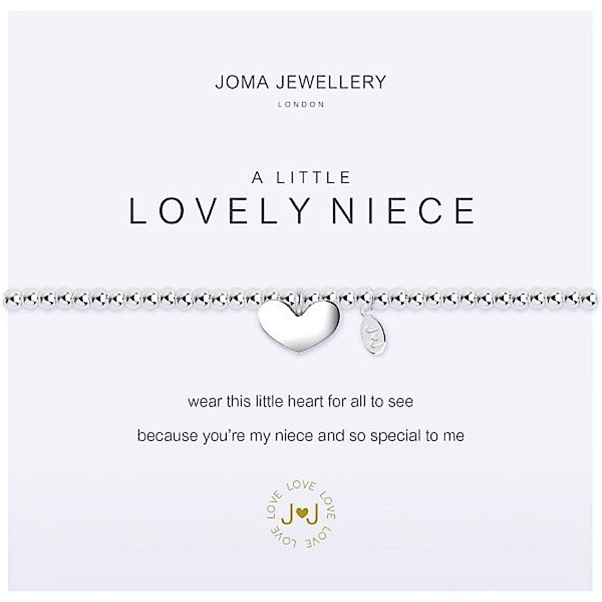 Joma Jewellery a little Lovely Niece Bracelet - heart - More Than Just a Gift | Narborough Hall
