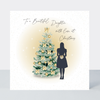 Petimo - Noelle Beautiful Daughter with Love at Christmas Tree Card