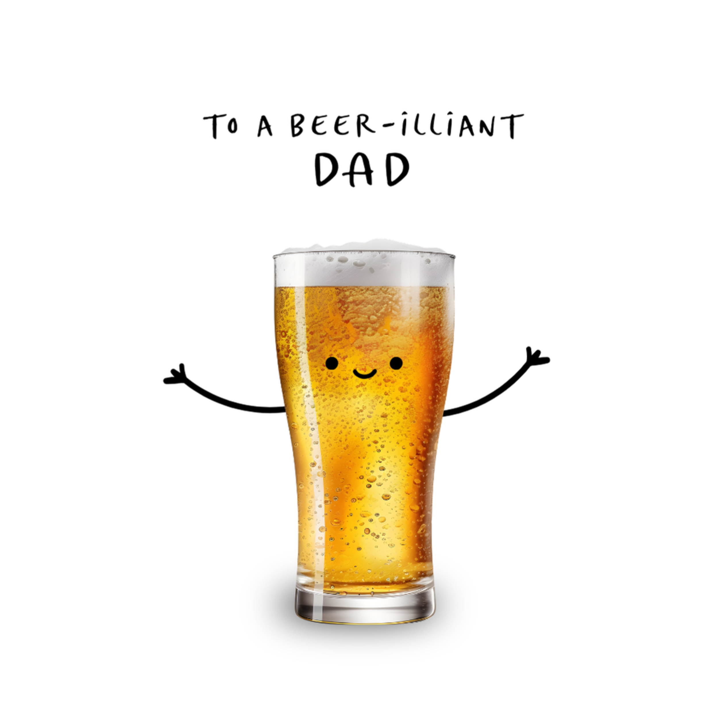 Petimo - Beer-illiant Dad Cute Fun Better Together Card