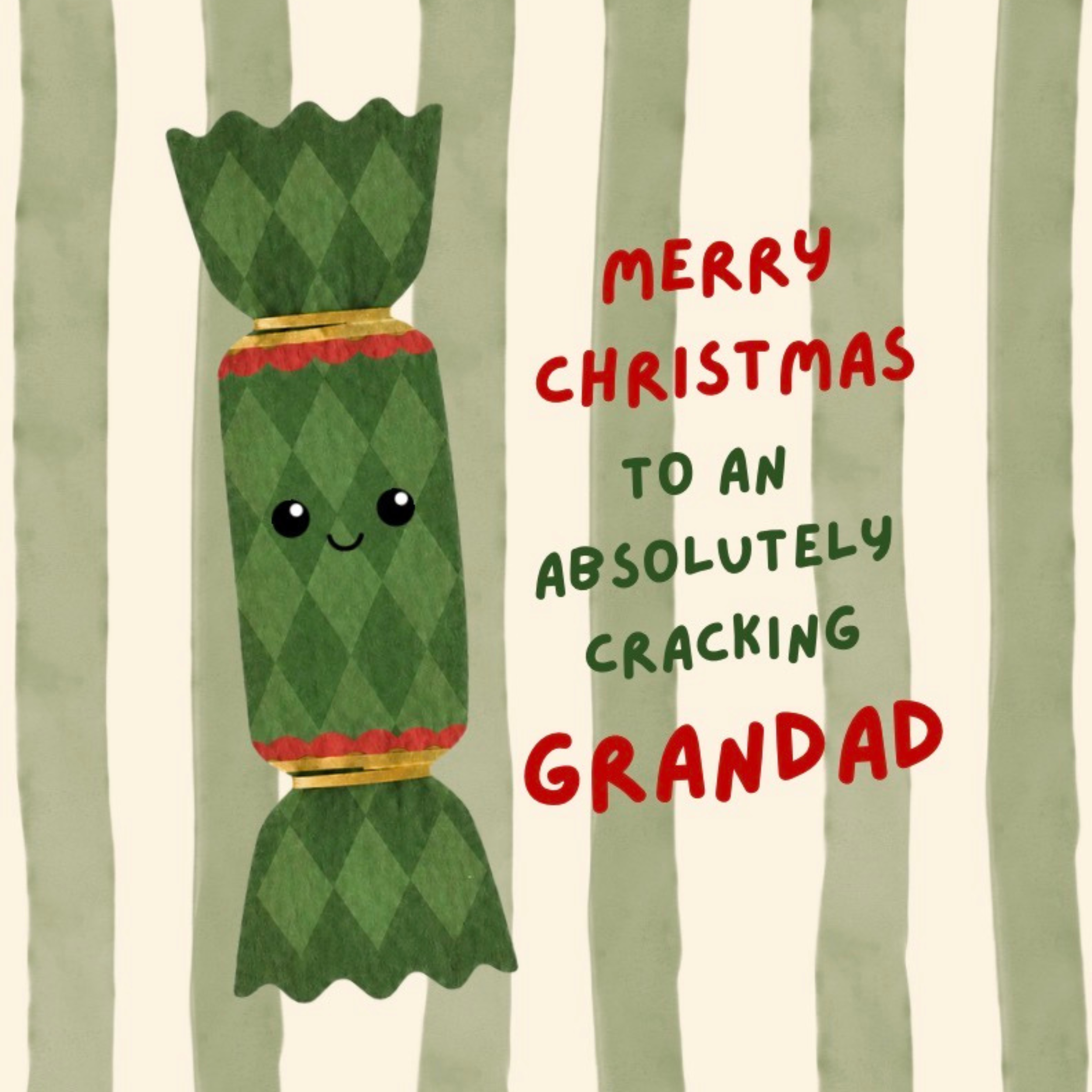 Petimo - Grandad Cracking Christmas Striped Fun Card