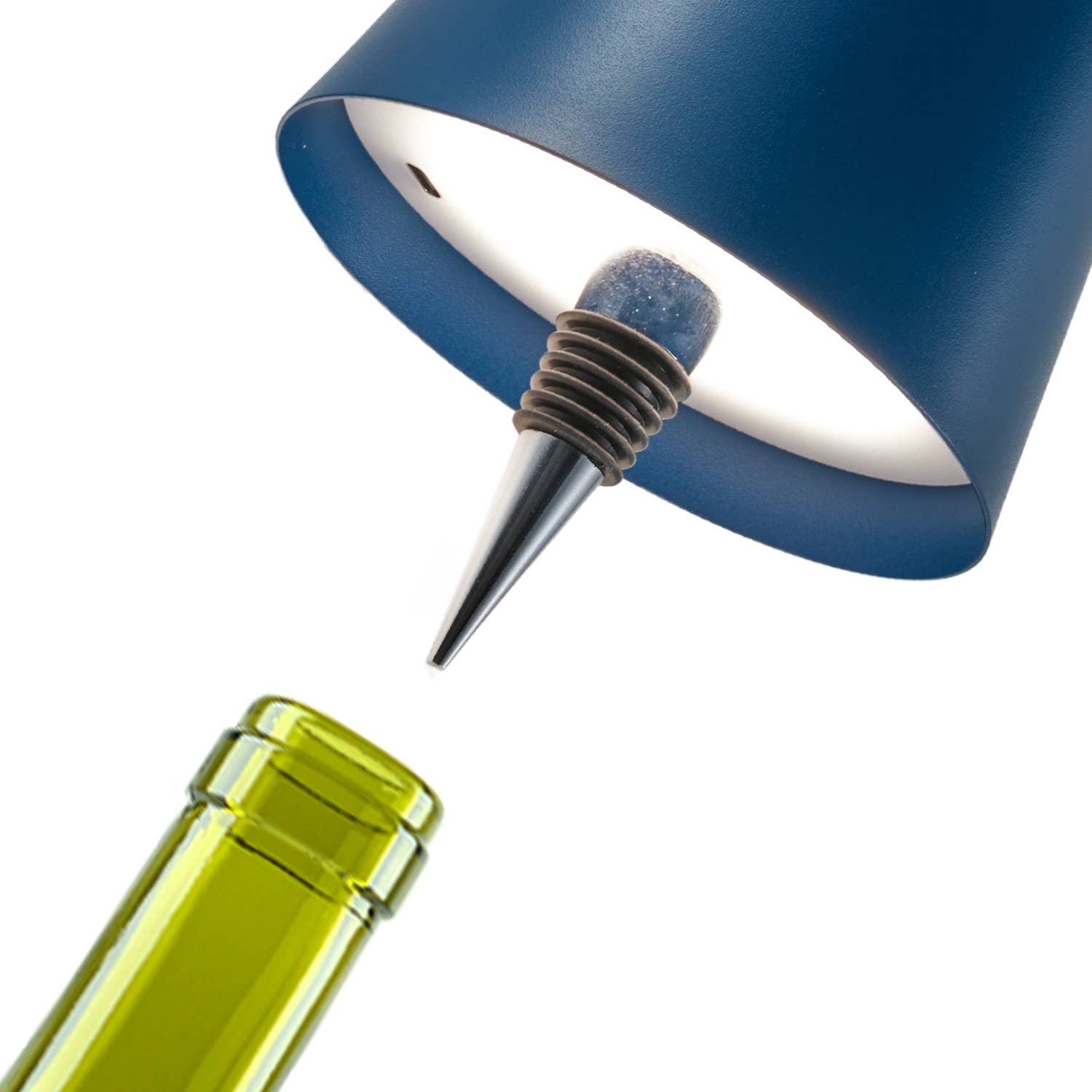 Cordless LED Table Lamp with Bottle Stopper: Gold