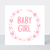 Petimo - Baby Girl Pink Heart Wreath New Baby Card