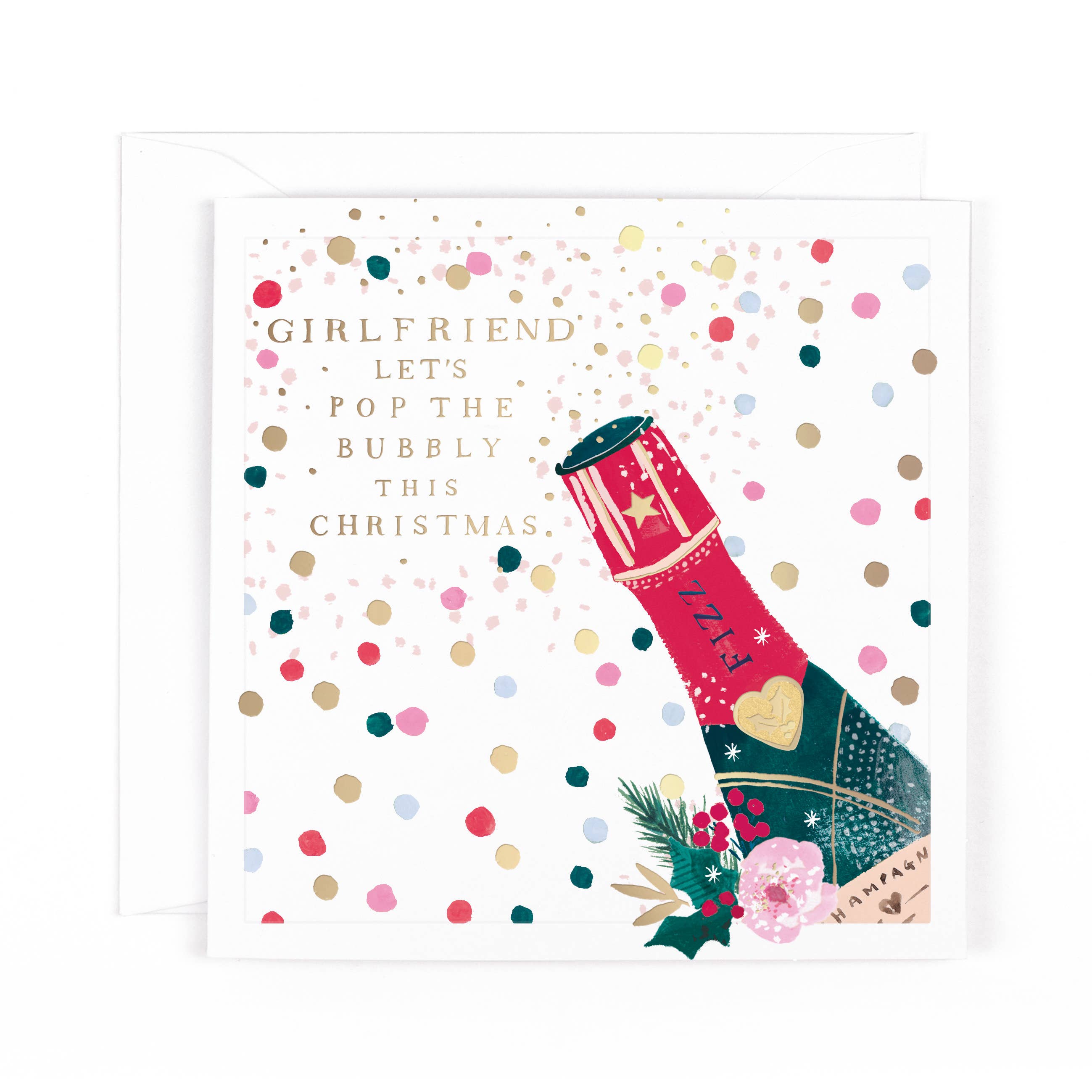 Hotchpotch - Girlfriend Oh! Dotty   Christmas Card Champagne