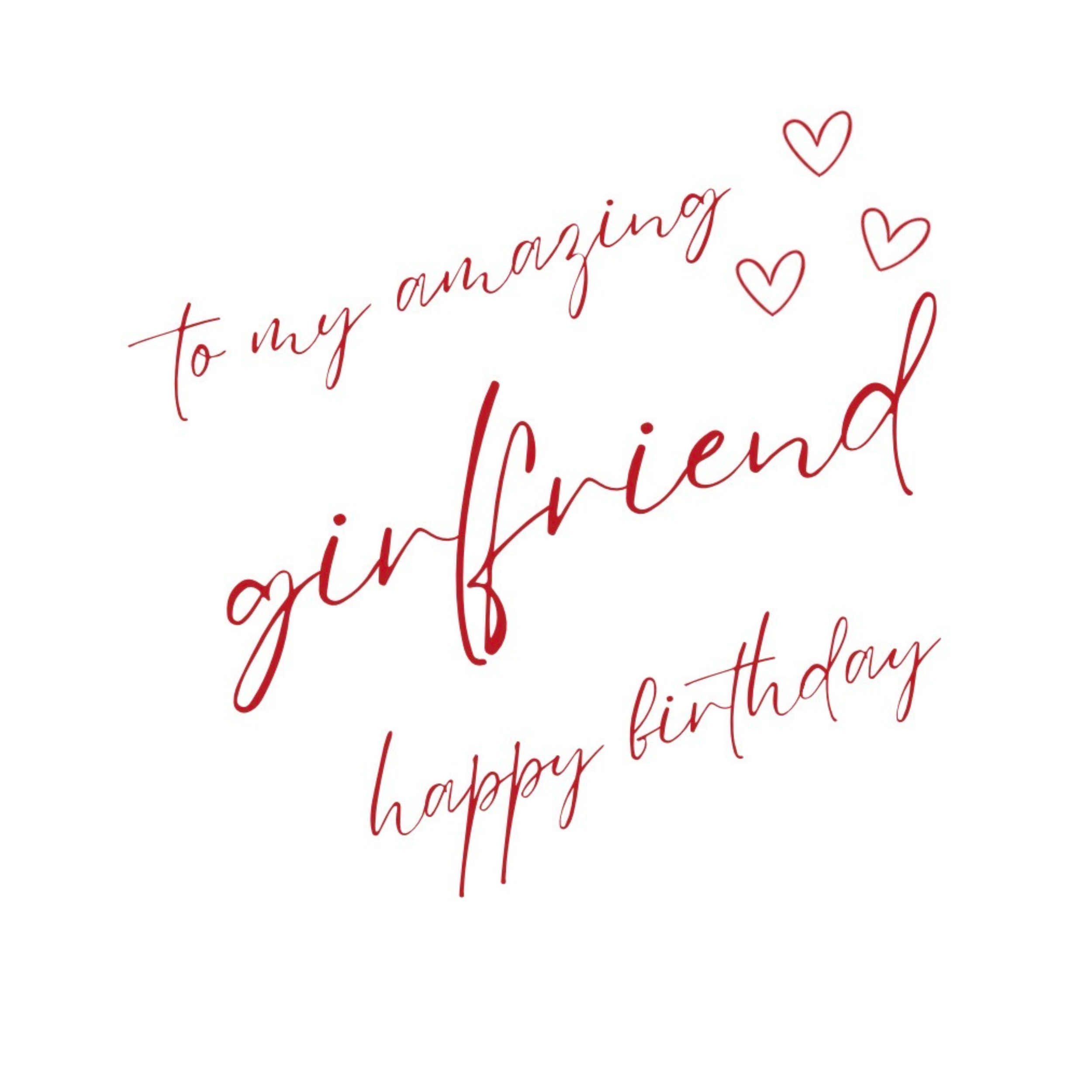 Petimo - Amazing Girlfriend Script Flourish Birthday Card