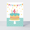 Petimo - Make A Wish Age Four Birthday Cake Card Gender Neutral