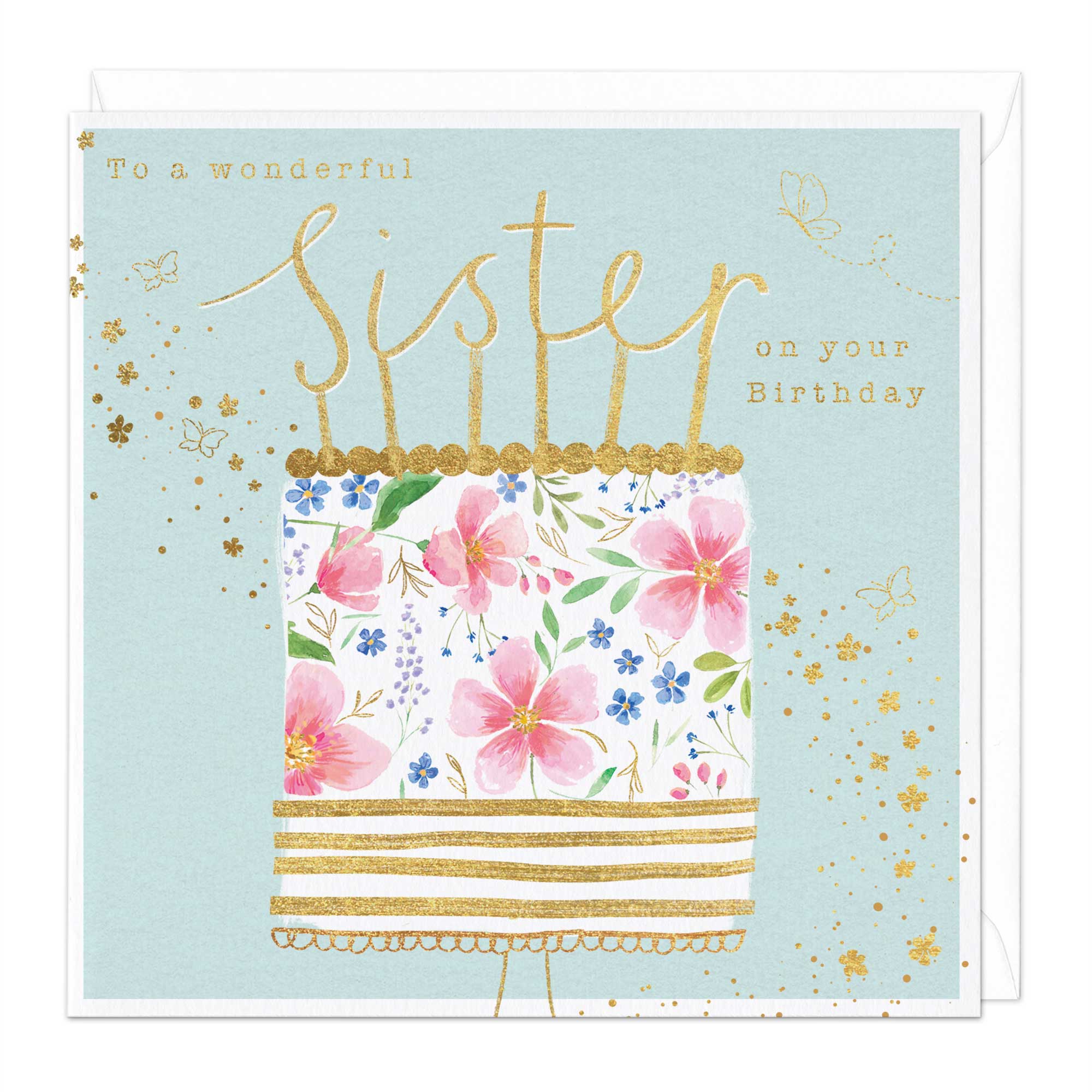 Whistlefish  Sister Floral Birthday Card