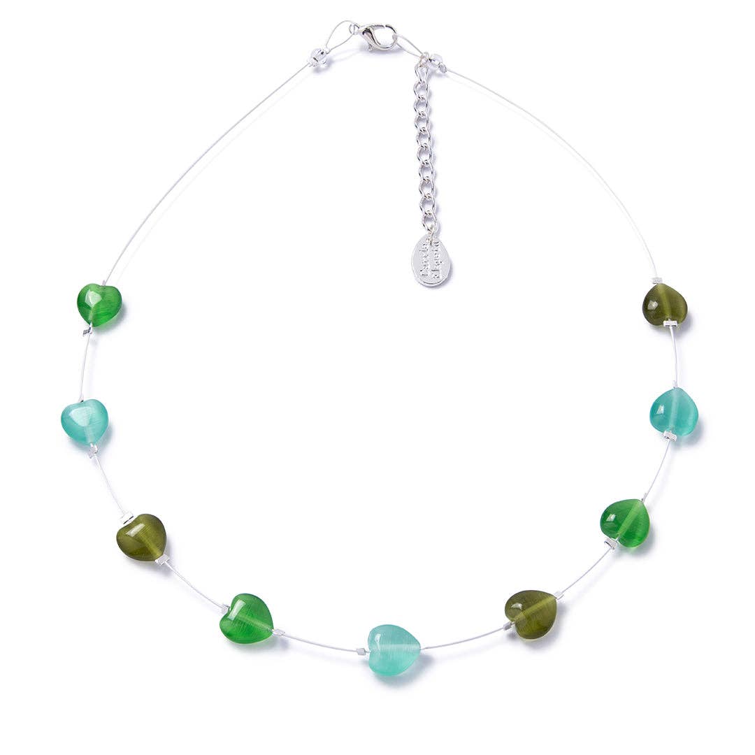Carrie Elspeth Jewellery - Hearts Necklace: Ocean / Spaced