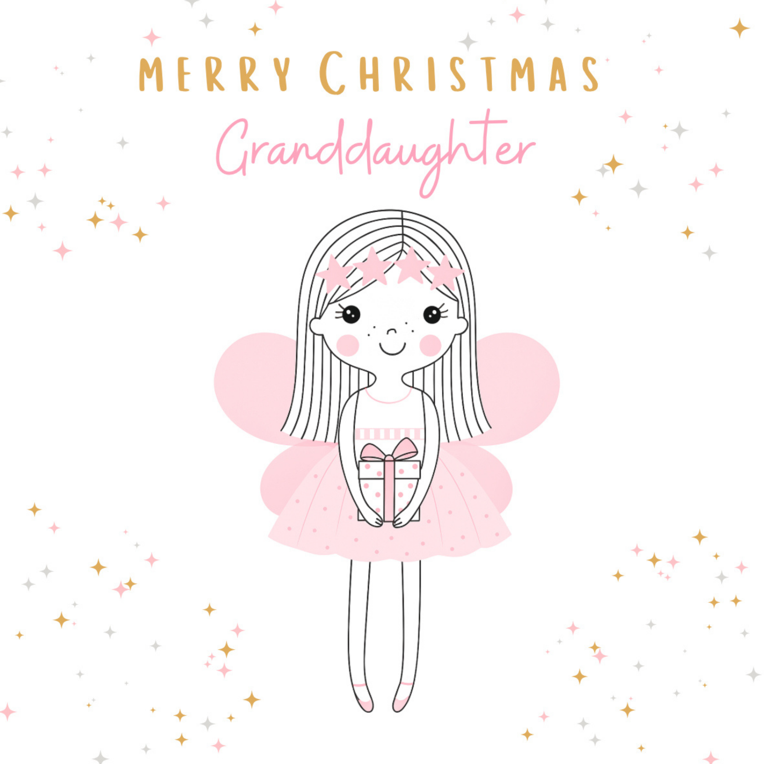 Petimo - Sugar Plum Merry Christmas Granddaughter Fairy Pink Card