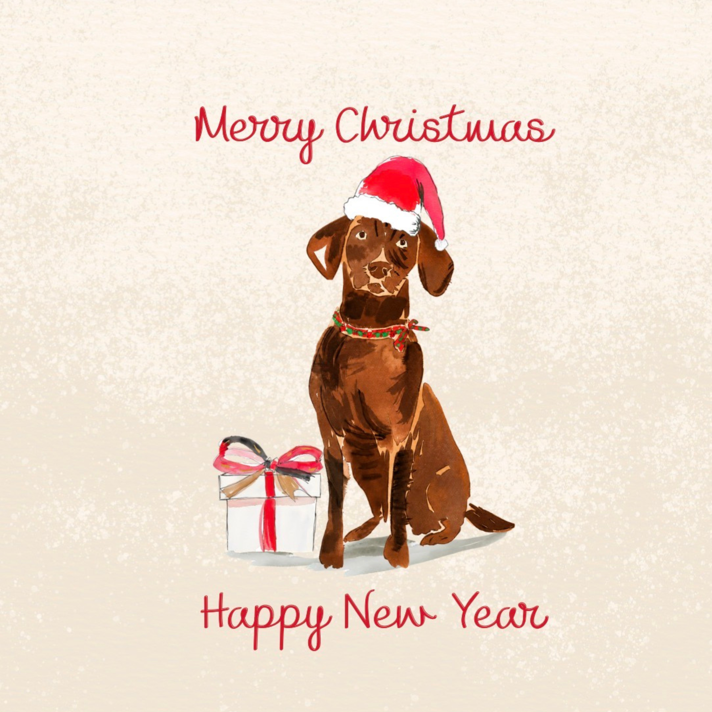 Petimo - Merry Tails Cute Labrador Dog Christmas Card