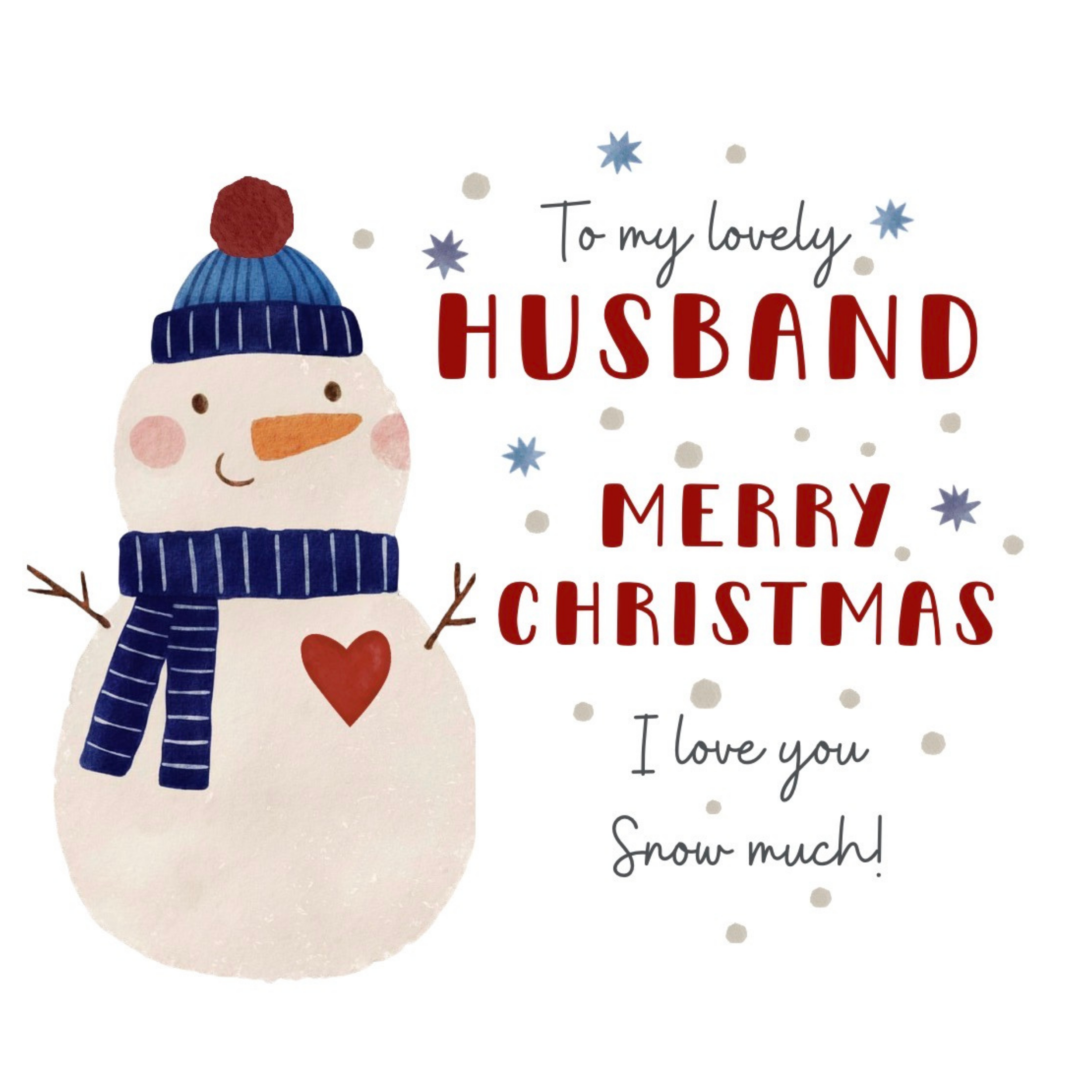 Petimo - Lovely Husband Snowman Holly Jolly Christmas Card