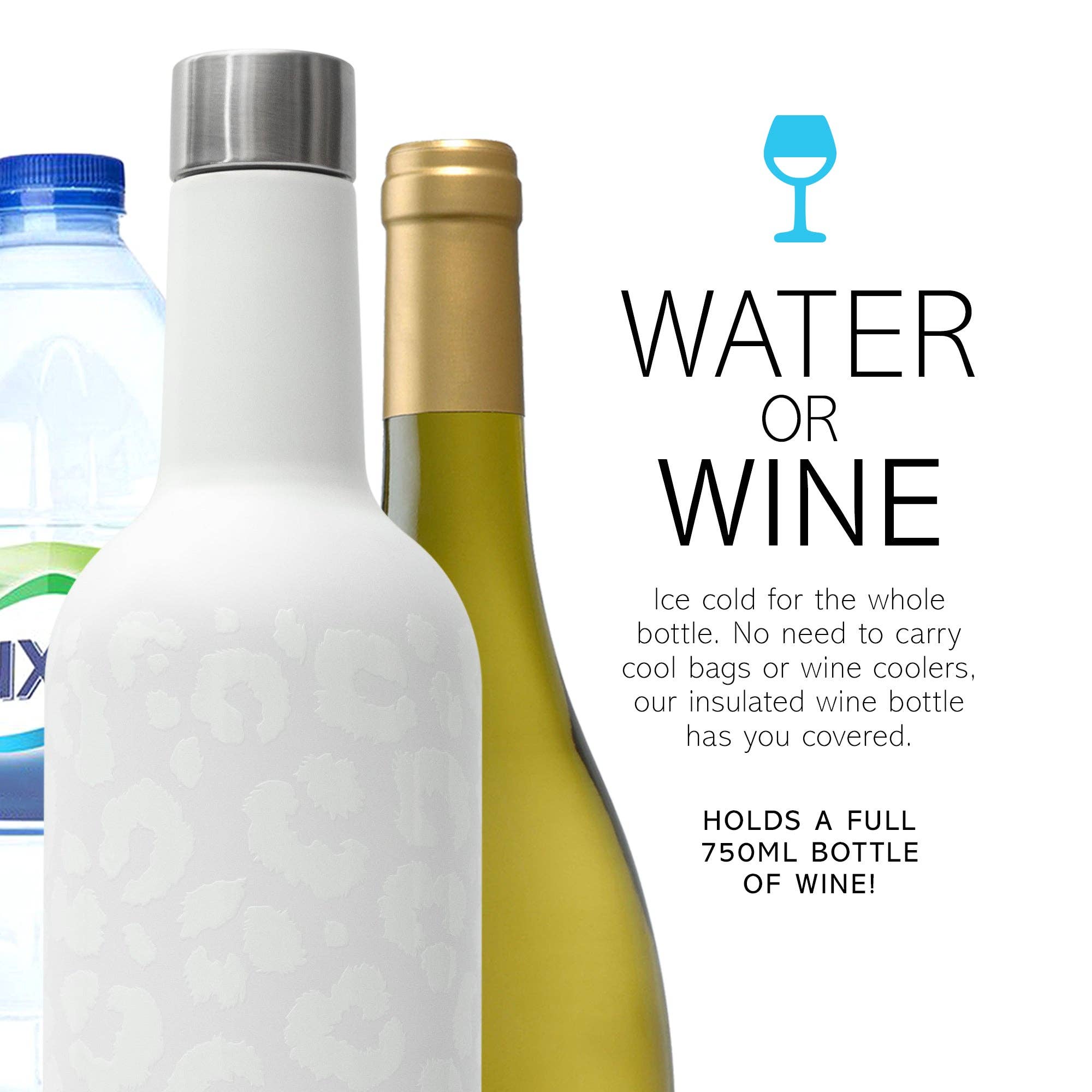 Sup - Insulated Wine Bottle Snow Leopard