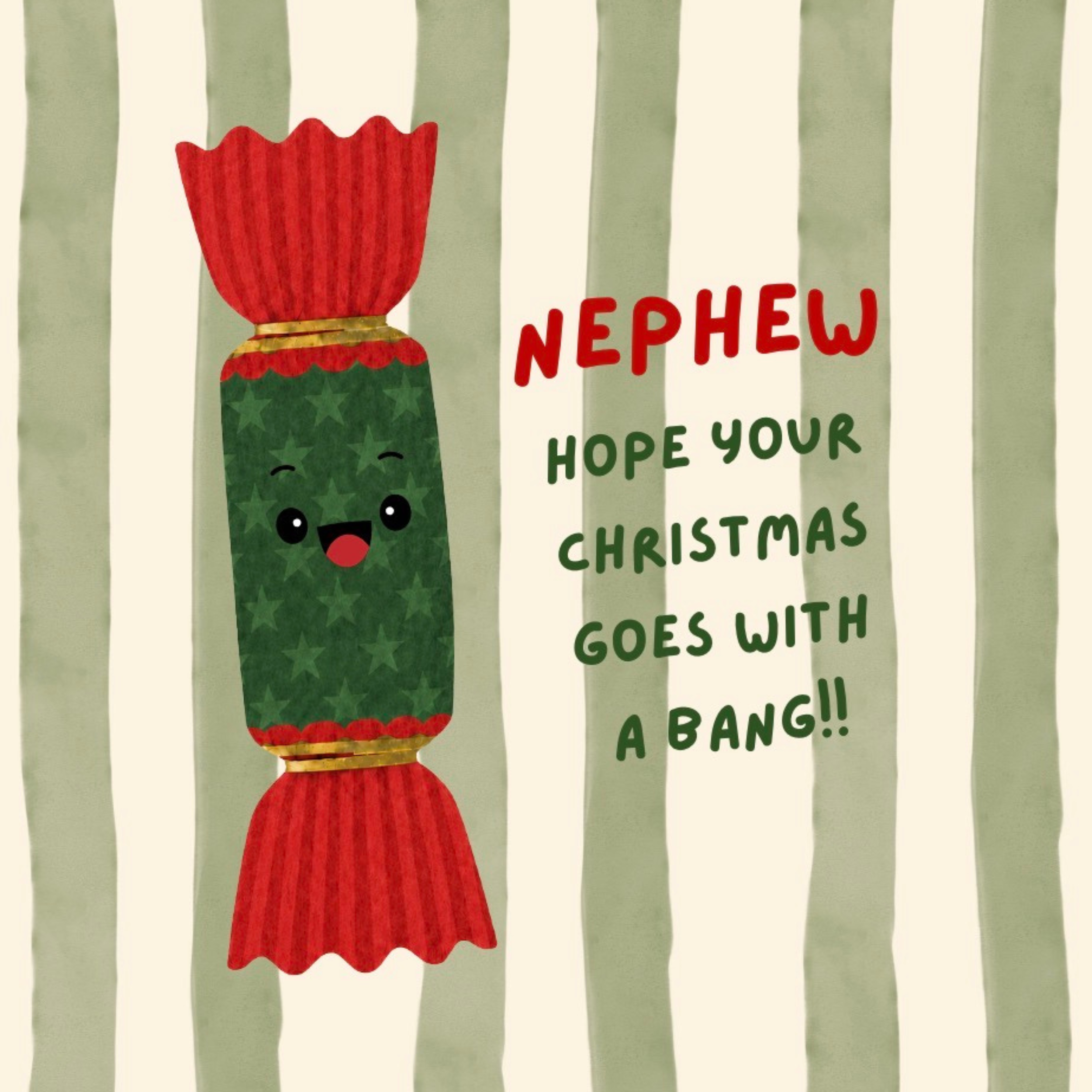 Petimo - Nephew Cracking Christmas Striped Fun Card