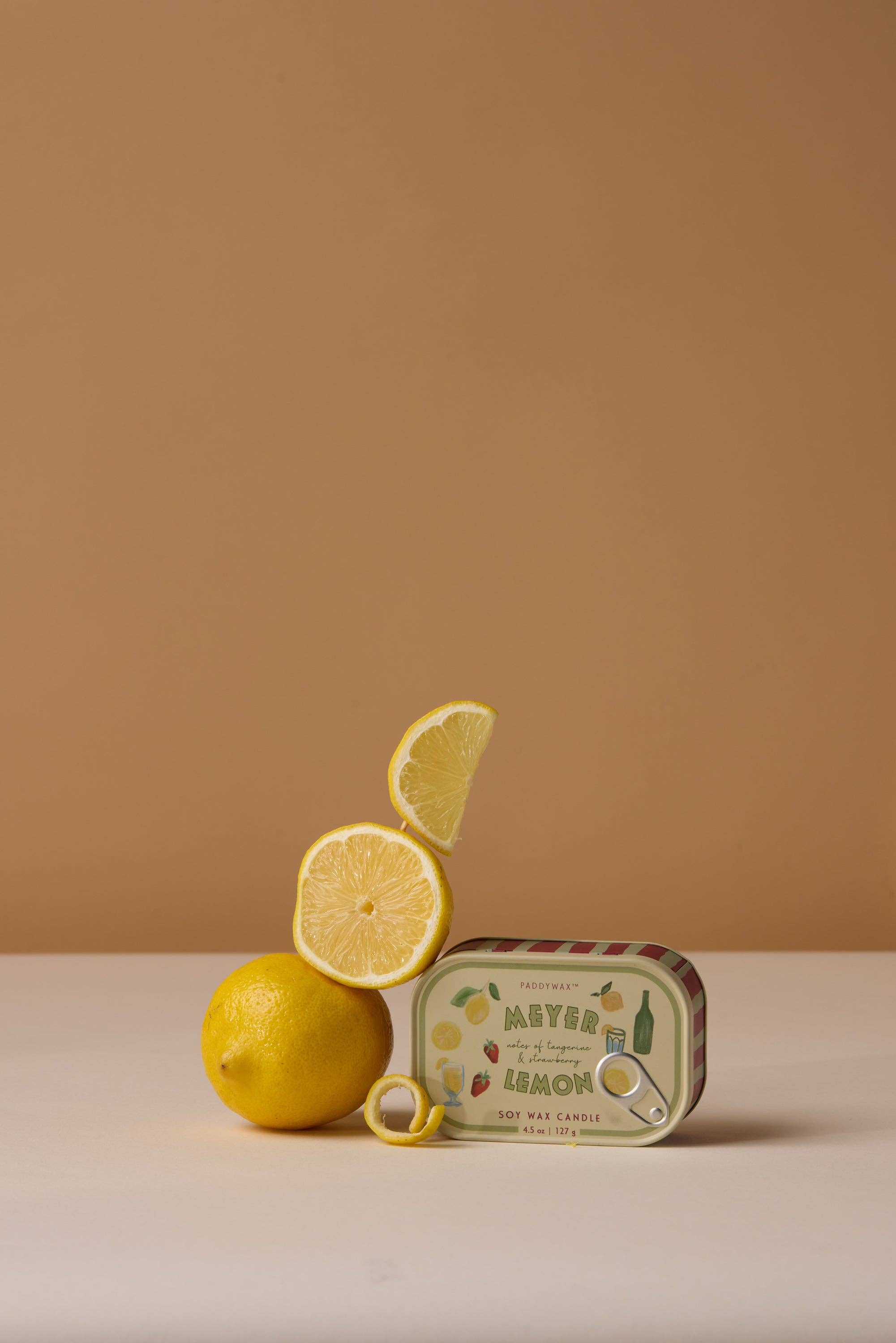 Paddywax Bistro Printed Tin Candle - Meyer Lemon