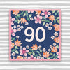Molly Mae Ltd - 90th Birthday Card - Floral Birthday Card