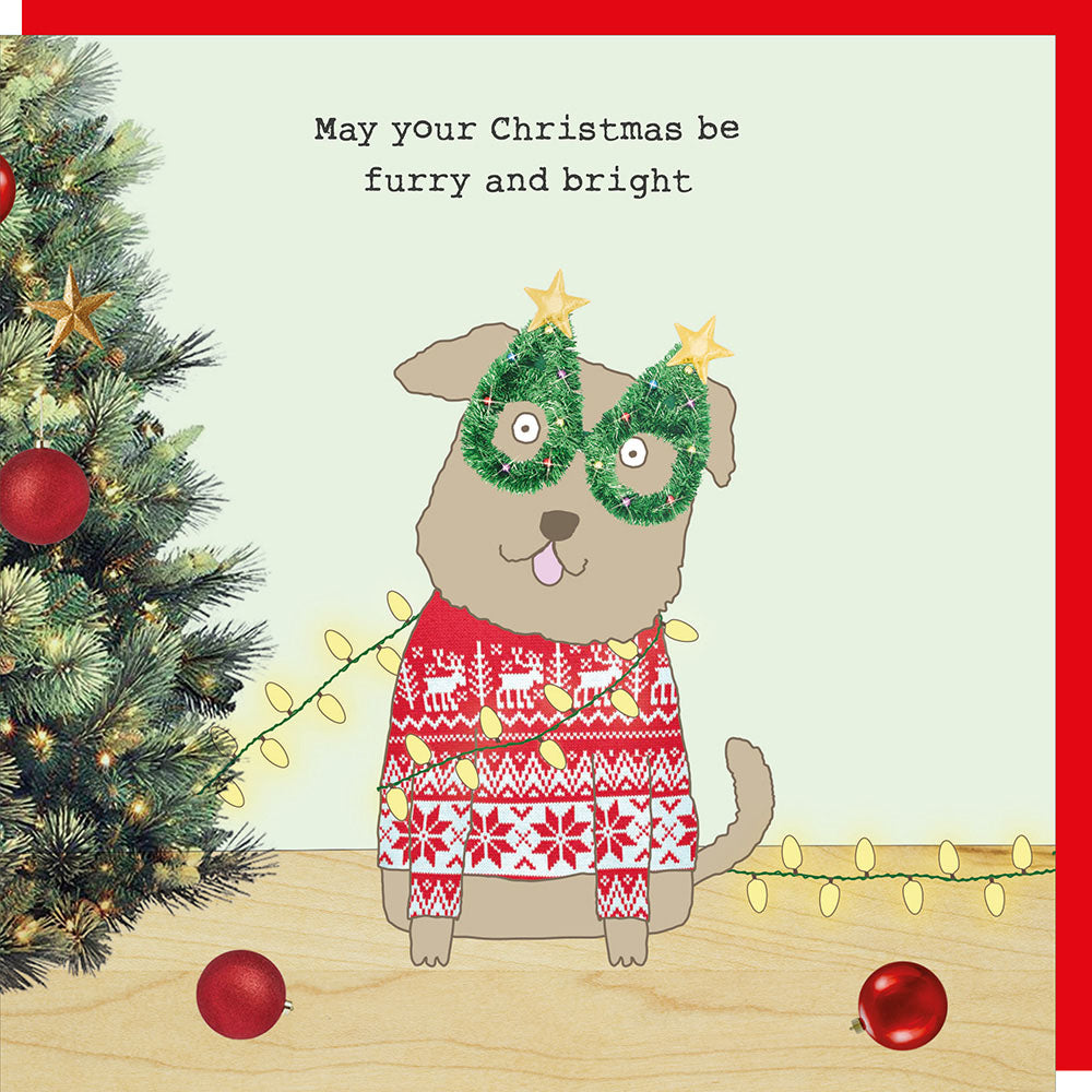Rosie Made A Thing Dog Bright Christmas Card