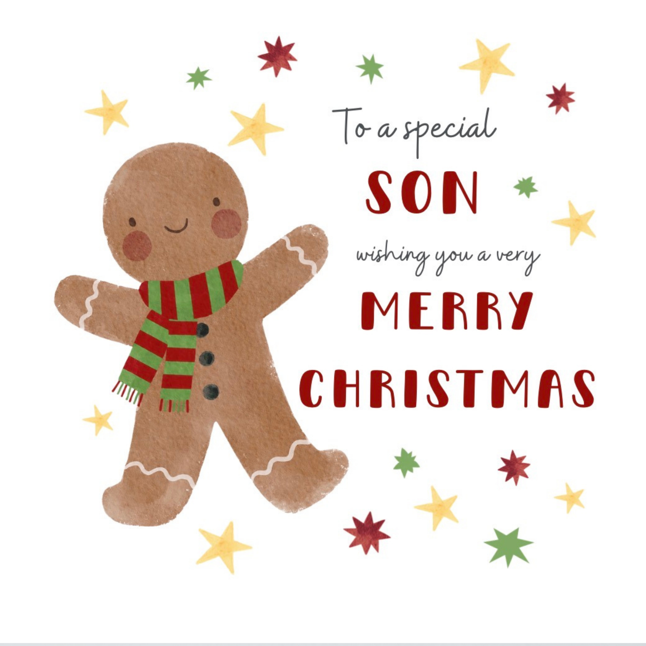 Petimo - Special Son Gingerbread Holly Jolly Christmas Card