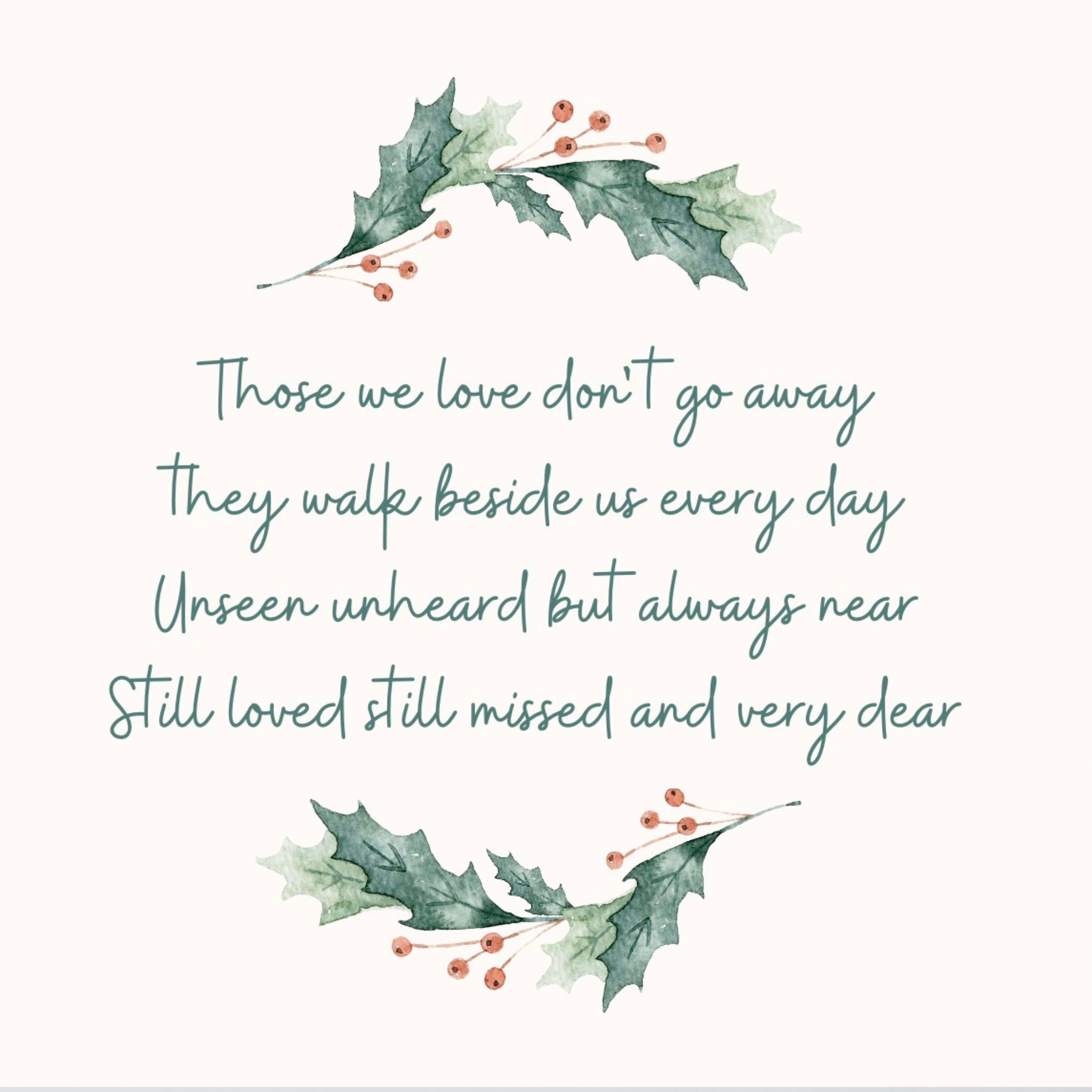 Petimo - Those We Love Sentimental Sympathy Christmas Card