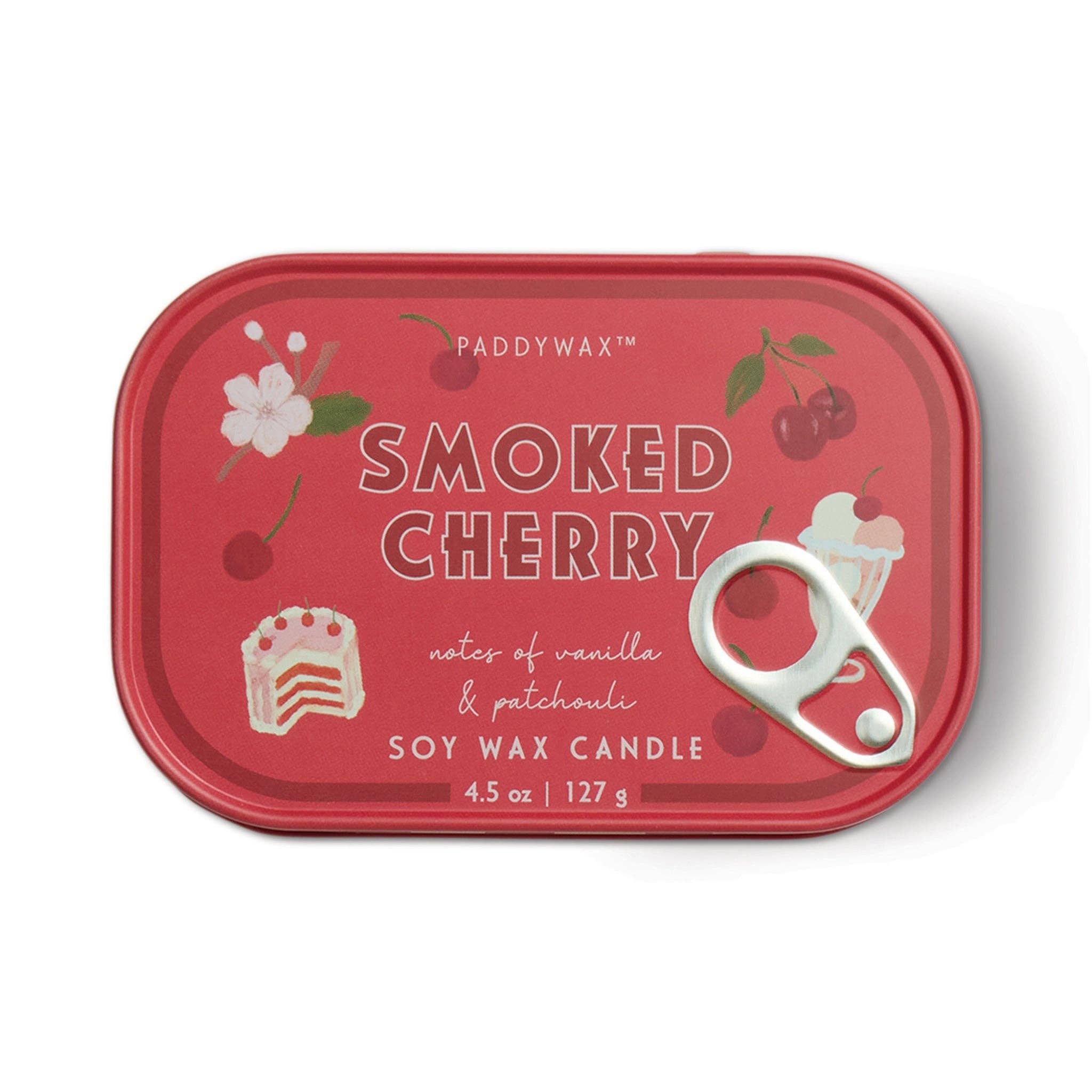 Paddywax Bistro Printed Tin Candle - Smoked Cherry