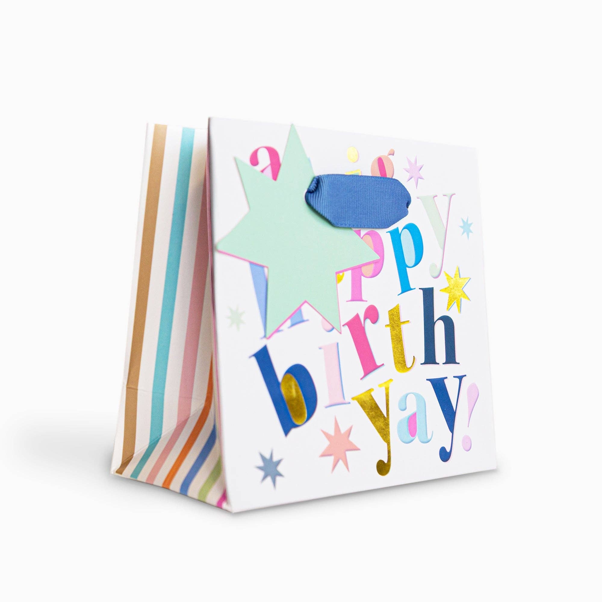 Whistlefish - Bold White Birthday Small Gift Bag