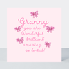 Petimo - Granny You Are Wonderful Pink Striped Bows Card