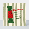Petimo - Grandson Cracking Christmas Striped Fun Card