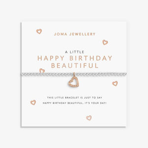 Joma A Little 'Happy Birthday Beautiful' Bracelet In Silver And Rose Gold Plating - More Than Just a Gift | Narborough Hall