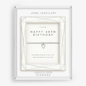 Joma Lab Grown Diamond A Little 'Happy 40th Birthday' Bracelet - More Than Just a Gift | Narborough Hall