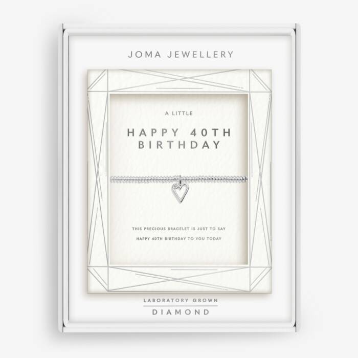 Joma Lab Grown Diamond A Little 'Happy 40th Birthday' Bracelet - More Than Just a Gift | Narborough Hall