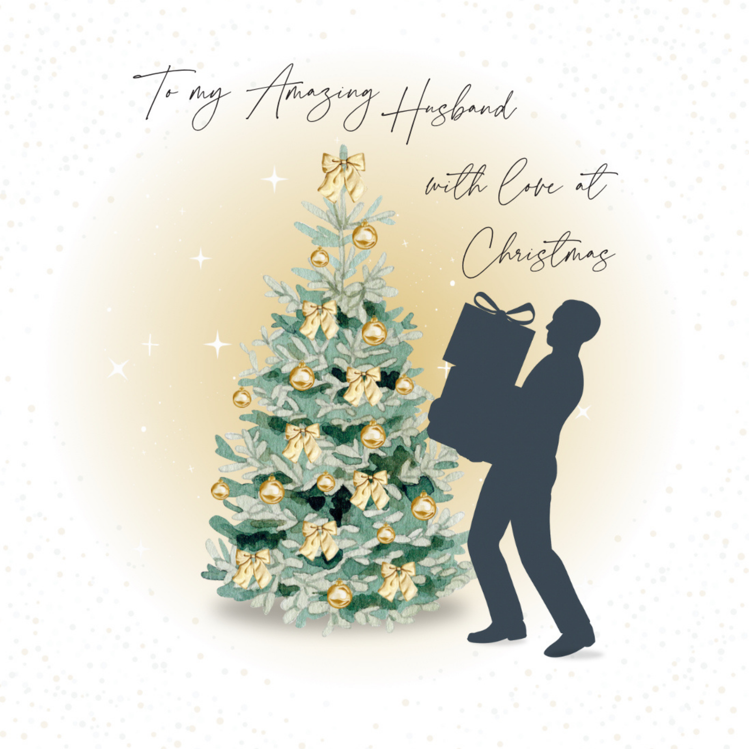 Petimo - Noelle Amazing Husband with Love at Christmas Tree Card