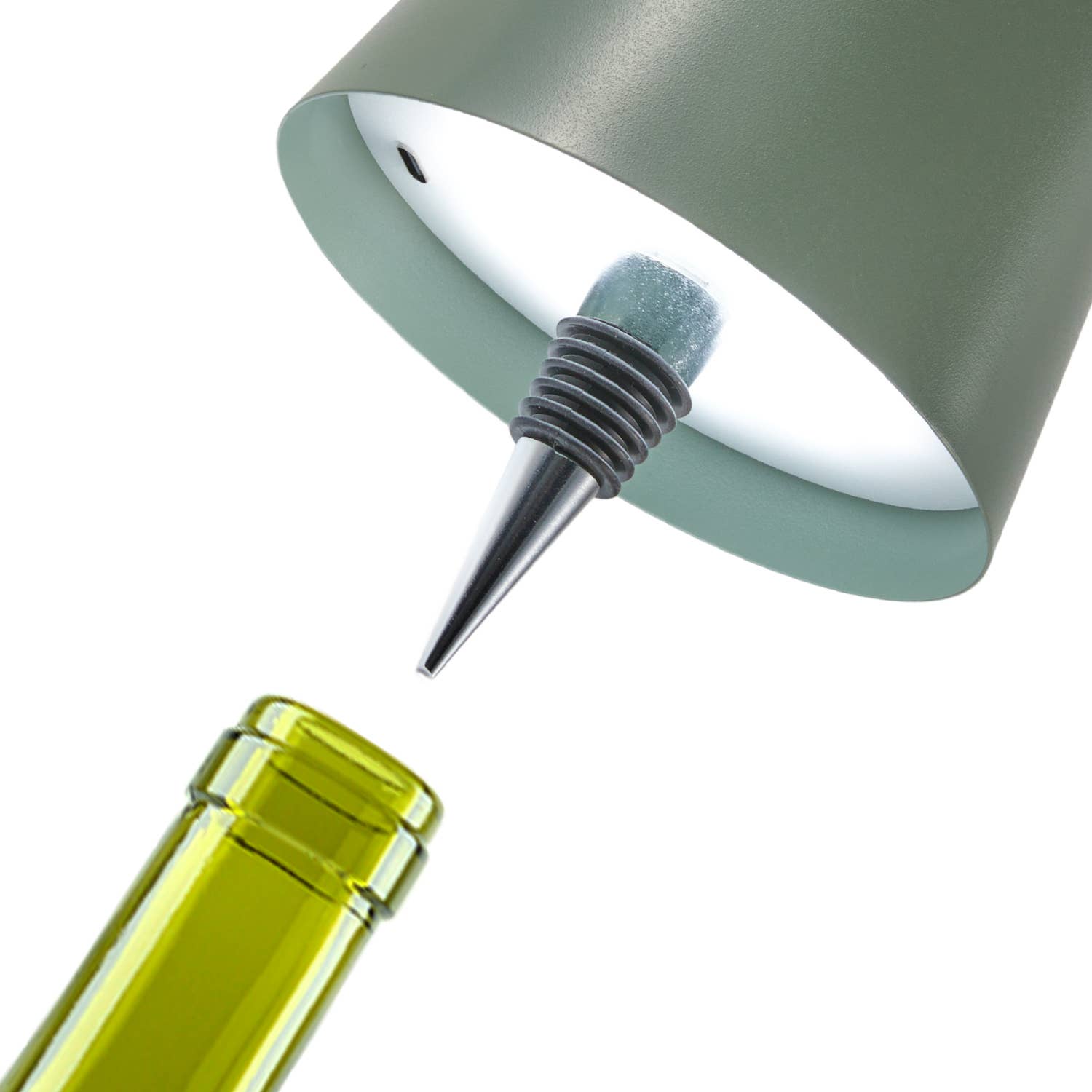 Cordless LED Table Lamp with Bottle Stopper: White