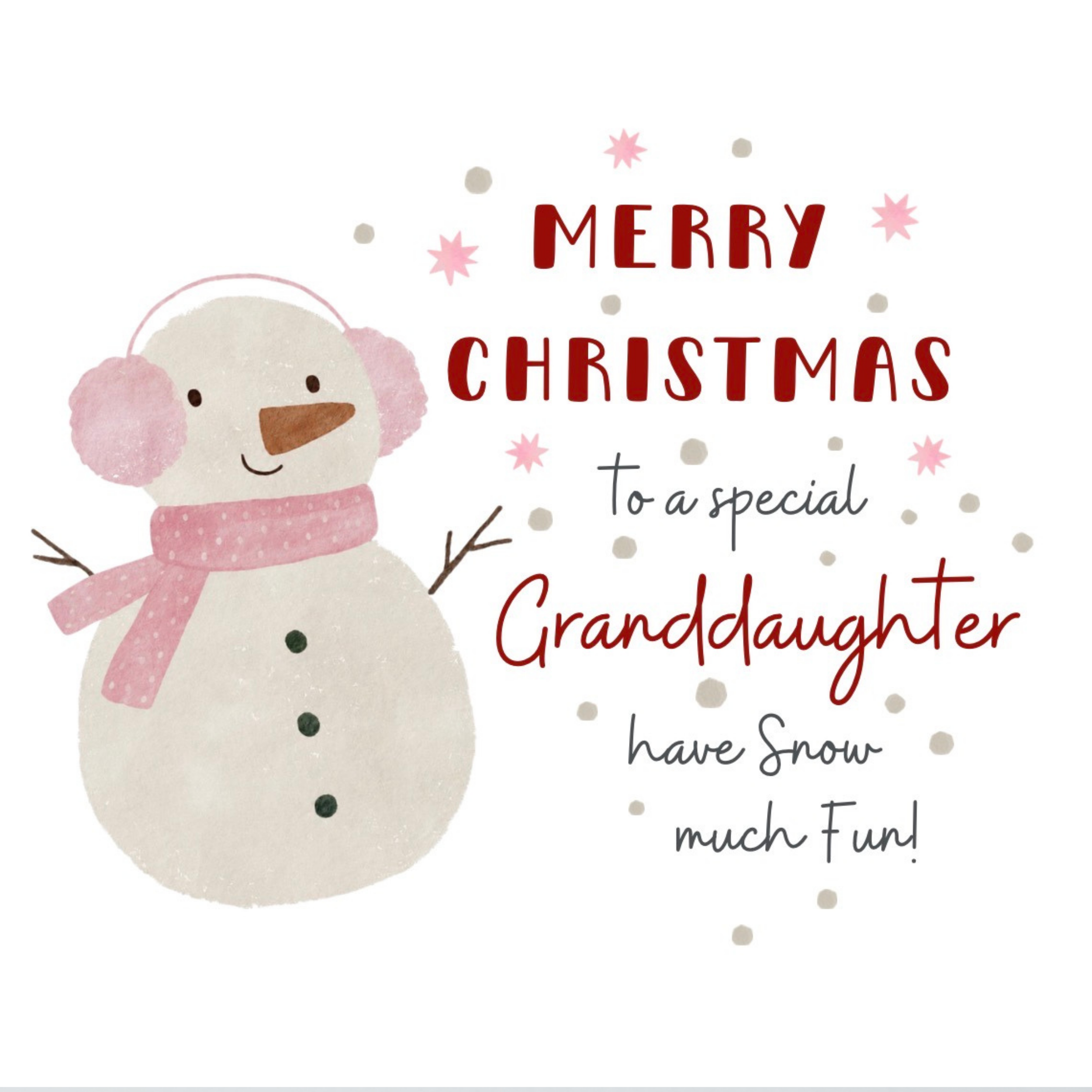 Petimo - Special Granddaughter Snowman Holly Jolly Christmas Card