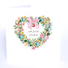 With Love for Christmas Heart Wreath - Five Dollar Shake Hand Finished Christmas card