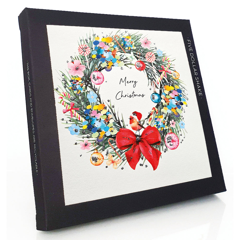 Five Dollar Shake Merry Christmas (Wreath) Boxed Christmas Card